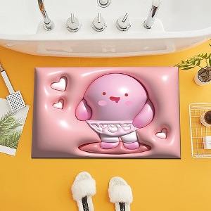 포유 3D 캐릭터 입체 욕실 화장실 주방 규조토 발매트