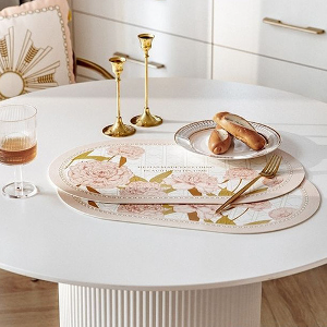 포유 핑크 엘리스 PVC 가죽 식탁매트 식탁 방수 테이블매트