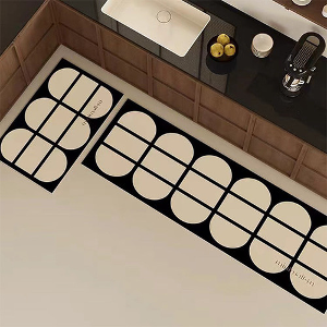 포유 미니멀리즘 PVC 논슬립 주방 욕실 발매트 세트